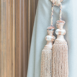 curtian texture tan and blue